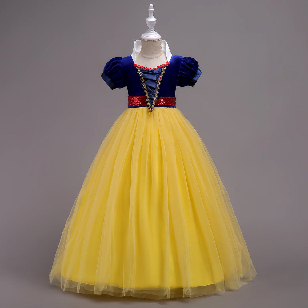 Kid Girl Princess Short Sleeve Fairy Tale  Pompous Stage Dresses