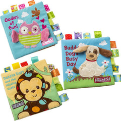 Baby Cloth Book Animal Embroidery Three-dimensional Tear Puzzle Book For 0-5 years