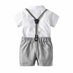 Baby Boy Suit Short Sleeve Cotton Gentleman 2 Pcs Sets