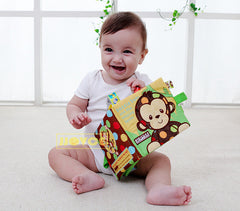 Baby Cloth Book Animal Embroidery Three-dimensional Tear Puzzle Book For 0-5 years