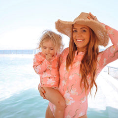 Family Matching Parent-child Mother-daughter One-piece Zipper Swimsuit