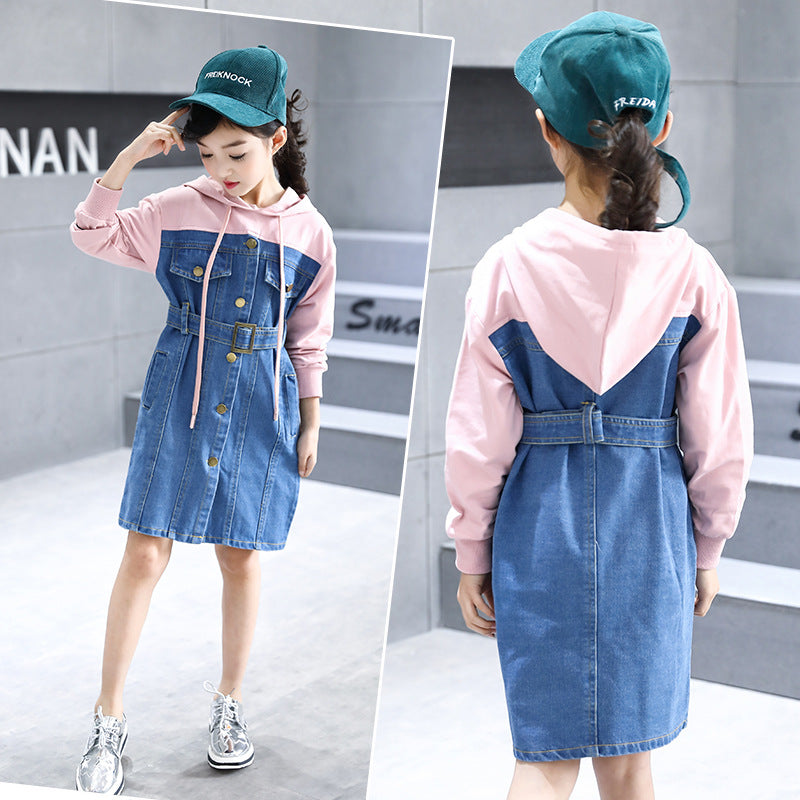 Kid Girl Fashion Denim Spring & Autumn Casual Dresses
