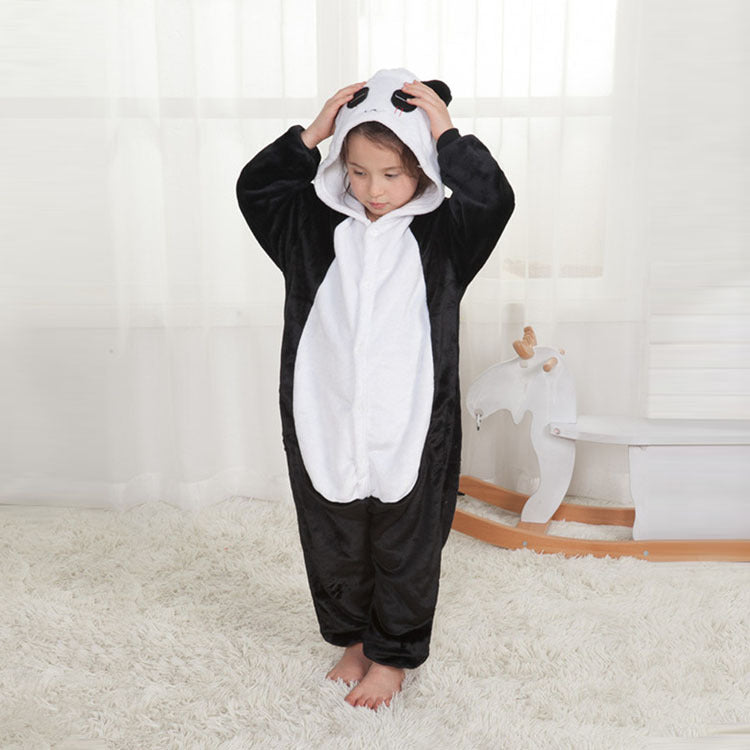Family Matching Parent-child Flannel Cartoon One-piece Pajamas