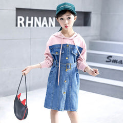 Kid Girl Fashion Denim Spring & Autumn Casual Dresses