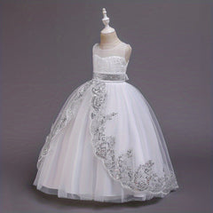 Kid Girl Gorgeous Sequin Sleeveless Party Performance Princess Dress