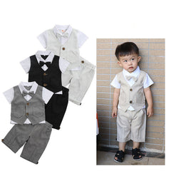 Baby Boys Summer Cotton Short Sleeve Thin 2 Pcs Sets Suit