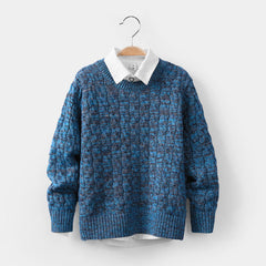 Kid Baby Boy Pullover Korean Version Twist Round Neck Sweaters