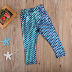 Kids Baby Girls Stretchy Fashion Skinny Mermaid Leggings Pencil Pants