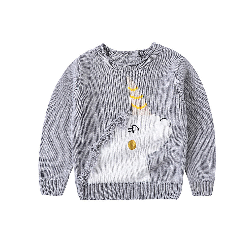 Kid Baby Boy Girl  Mystery Unicorn Pullover Knit Sweater