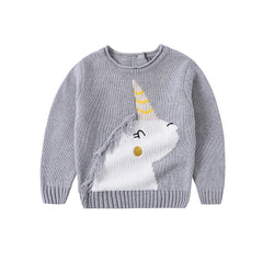 Kid Baby Boy Girl  Mystery Unicorn Pullover Knit Sweater