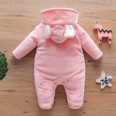 Baby Animal Fleece Hooded Jumpsuit