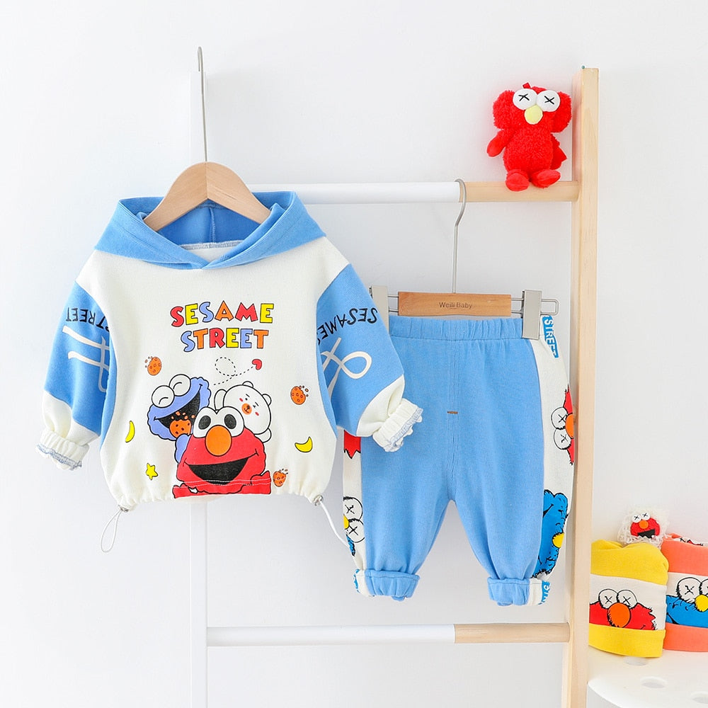 Baby Boy Cartoon Hooded Tracksuit Sports Outfits 2 Pcs