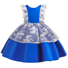Kid Baby Girl Flower Backless Baptism Birthday Party Princess Dresses
