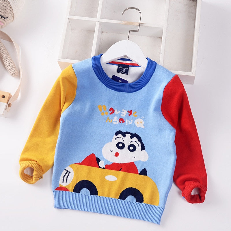 Kid Boys Autumn Winter Cartoon Sweater