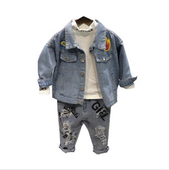 Fashion Kids Baby Boys Sets Denim 3 Pcs for  2-7years