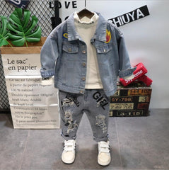 Fashion Kids Baby Boys Sets Denim 3 Pcs for  2-7years
