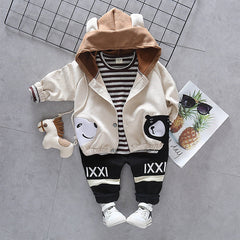 Girls Boys Spring Autumn Suit Bear Casual 3Pcs Sets