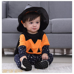 Baby Boy Girl Halloween Suit With Hats Pumpkin Clothing 3 Pcs