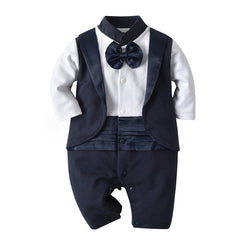 Baby Boy Suit British Style Black Climbing Trendy Rompers