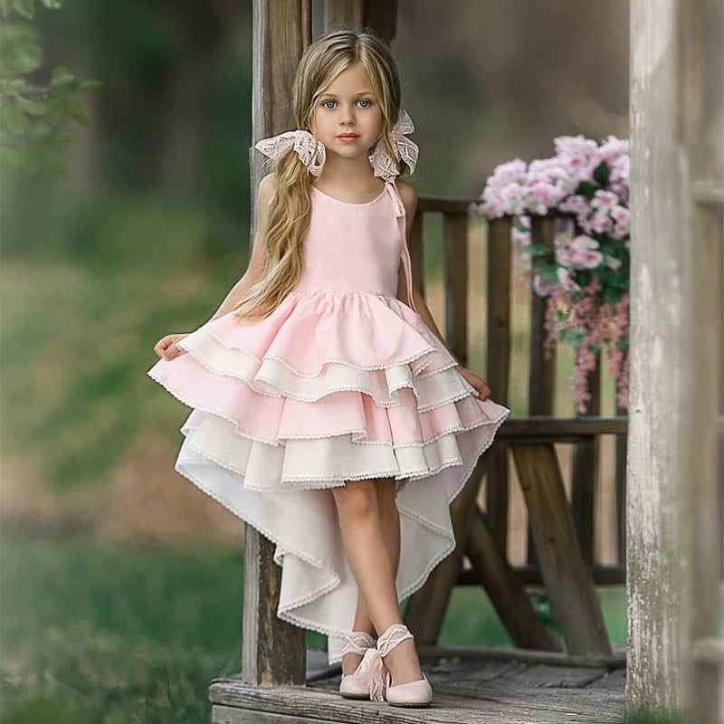 Kids Baby Girl Princess Ruffles Wedding Bridesmaid Pageant Formal Dress