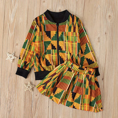 Kid Baby Girls Sprin  Boho Zipper Carnival 2 Pcs Outfits