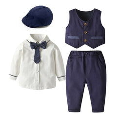 Baby Boys Printed Infant Banquet Suits 4 Pcs Set