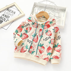 Girl Hoodie Strawberry Long Sleeve Sweatshirt Tops