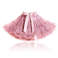 Girls Fluffy Chiffon Solid Colors Tutu Christmas Skirts 2-12 Years