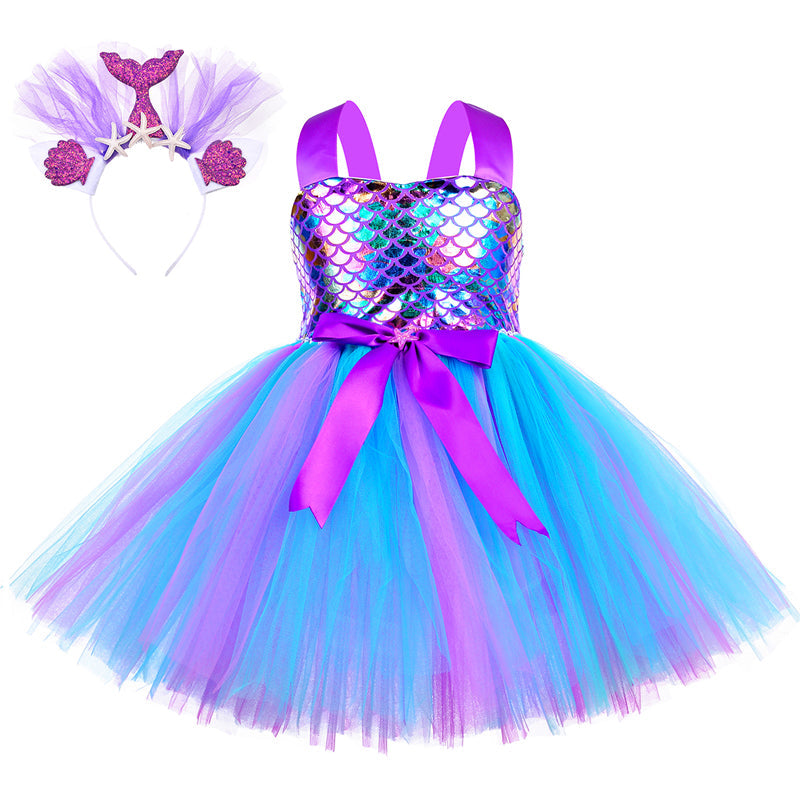 Kid Baby Girls Mermaid Birthday Party Princess Dress