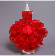 Kid Girls Party Wedding Beaded Embroidery Princess Formal Dress