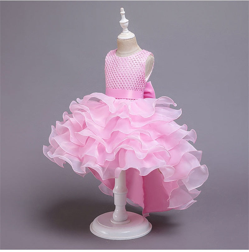 Kid Girls Party Wedding Beaded Embroidery Princess Formal Dress
