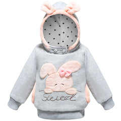 Girls Sweatshirt Cartoon Rabbit Hooded Coats