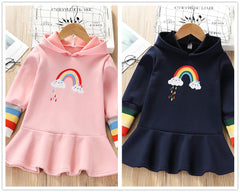 Girls Long Sleeve Warm Autumn Winter Dress 2-7 Years