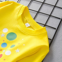 Girl Boy Cotton Cup Pear Dot Print Casual T-shirt Tops  2-6 Years