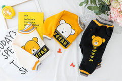 Boys Sets Winter Cartoon Bear Plush Tops Bottoms 2 Pcs 0-3 Years