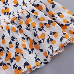 Infant Baby Girls Hollow Flowers Print Top Casual Set 2Pcs