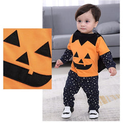 Baby Boy Girl Halloween Suit With Hats Pumpkin Clothing 3 Pcs