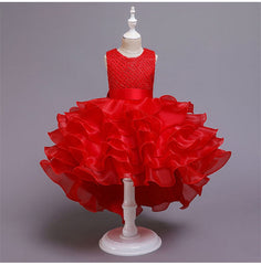 Kid Girls Party Wedding Beaded Embroidery Princess Formal Dress