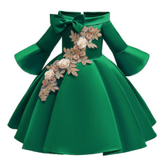 Girls Dress Embroider Elegant Tutu Princess Birthday Evening Dresses 2-10 Years