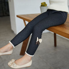 Kids Girl Trousers Pants Thick Warm Winter Spring Jean Leggings