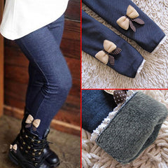 Kids Girl Trousers Pants Thick Warm Winter Spring Jean Leggings