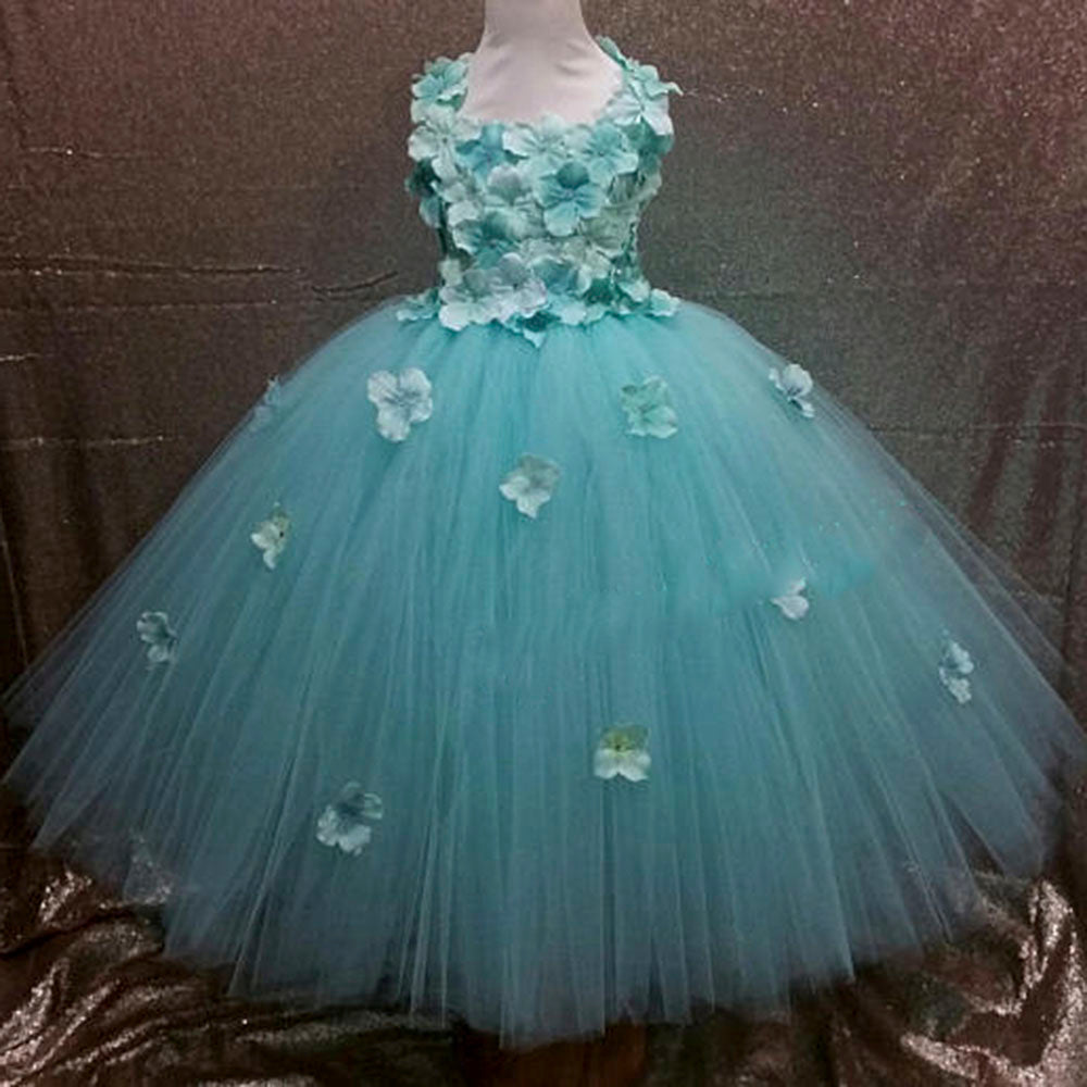 Kid Flowers Girls Tutu Elegant Wedding Birthday Party Gown Dress