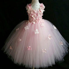 Kid Flowers Girls Tutu Elegant Wedding Birthday Party Gown Dress