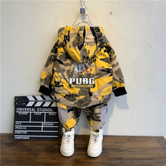 Boys Suit Hooded Camo Sport Top + Bottoms 2 Pcs