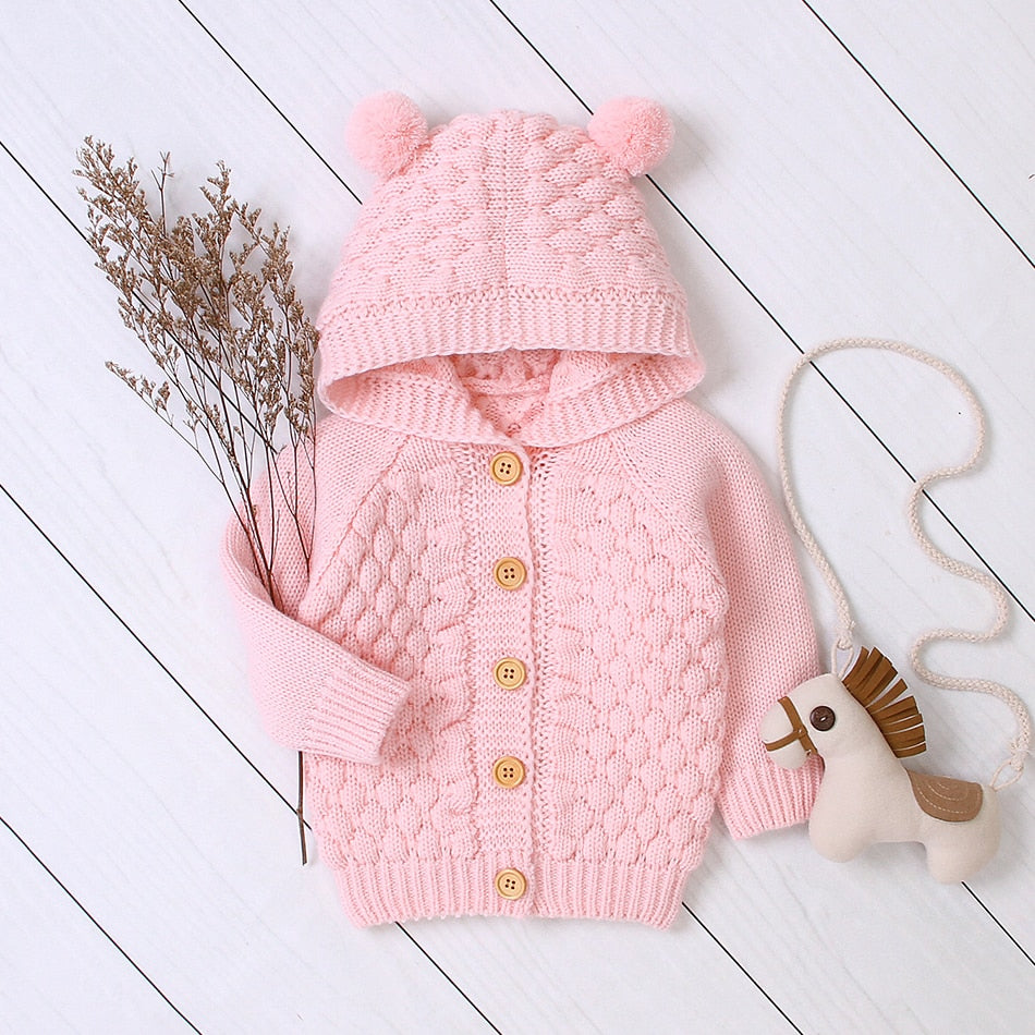 Baby Boy Girls Autumn Knitted Sweater Warm Soft Coats Outerwear