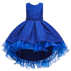 Kids Girl Cake Tutu Flower Dress Lace Party Wedding Formal Dress