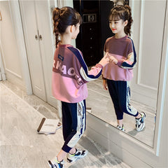 Kids Girls Sport Suit Long Sleeve Top & Bottoms Casual 2 Pcs for 2-12 Years