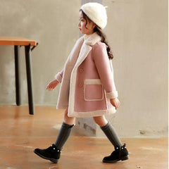 Girls Fashion Winter Woollen Jackets Outerwear Coat  Warm Jackets 4-14 Years