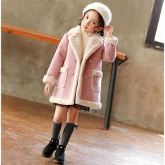 Girls Fashion Winter Woollen Jackets Outerwear Coat  Warm Jackets 4-14 Years