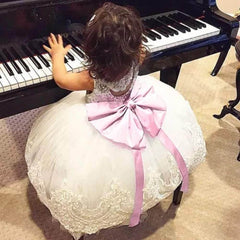 Girls Lace Flower Wedding Pageant Formal Sequin Dresses 1-10T